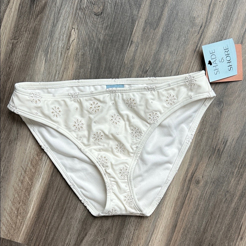 Shade & Shore Cream Floral Bikini Bottom